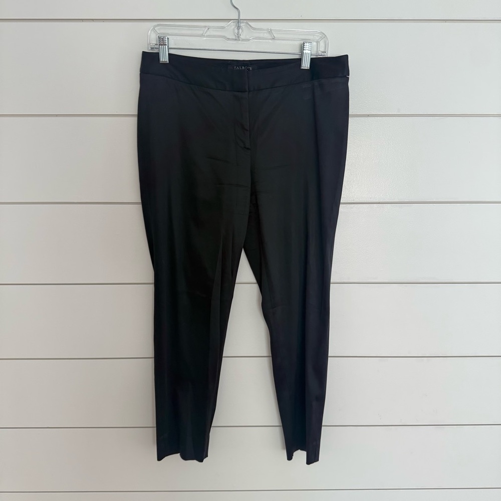 Talbots Women’s Signature Satin Pants Size 8 Petite Straight Leg Business Career